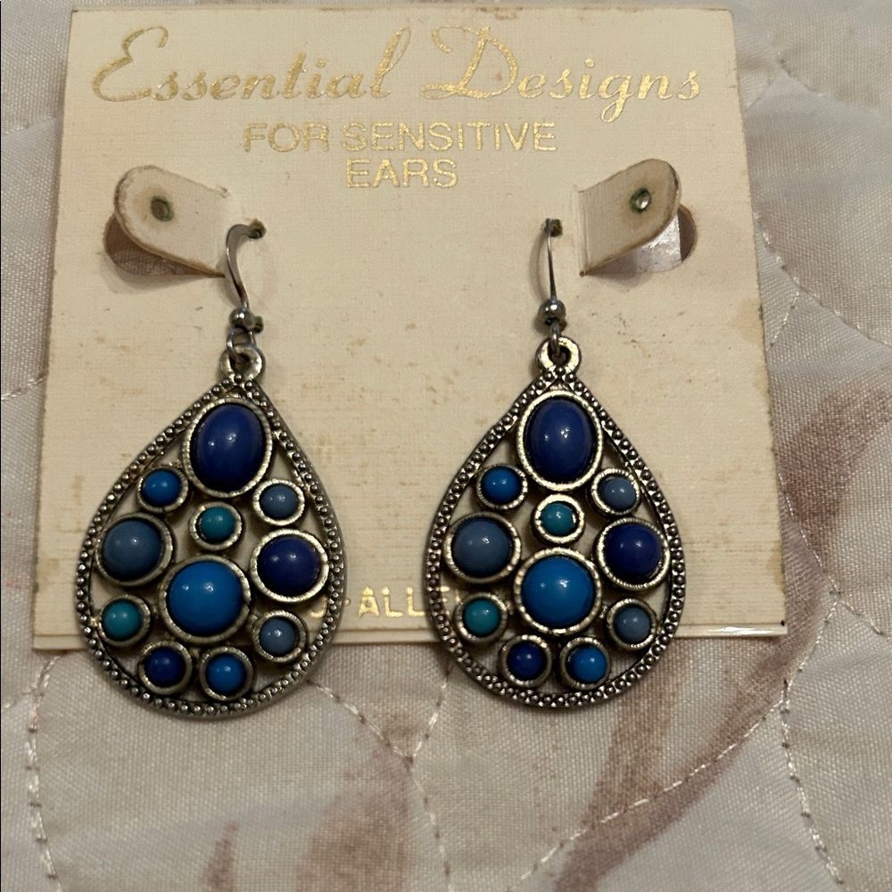 Blue Teardrop Earrings
